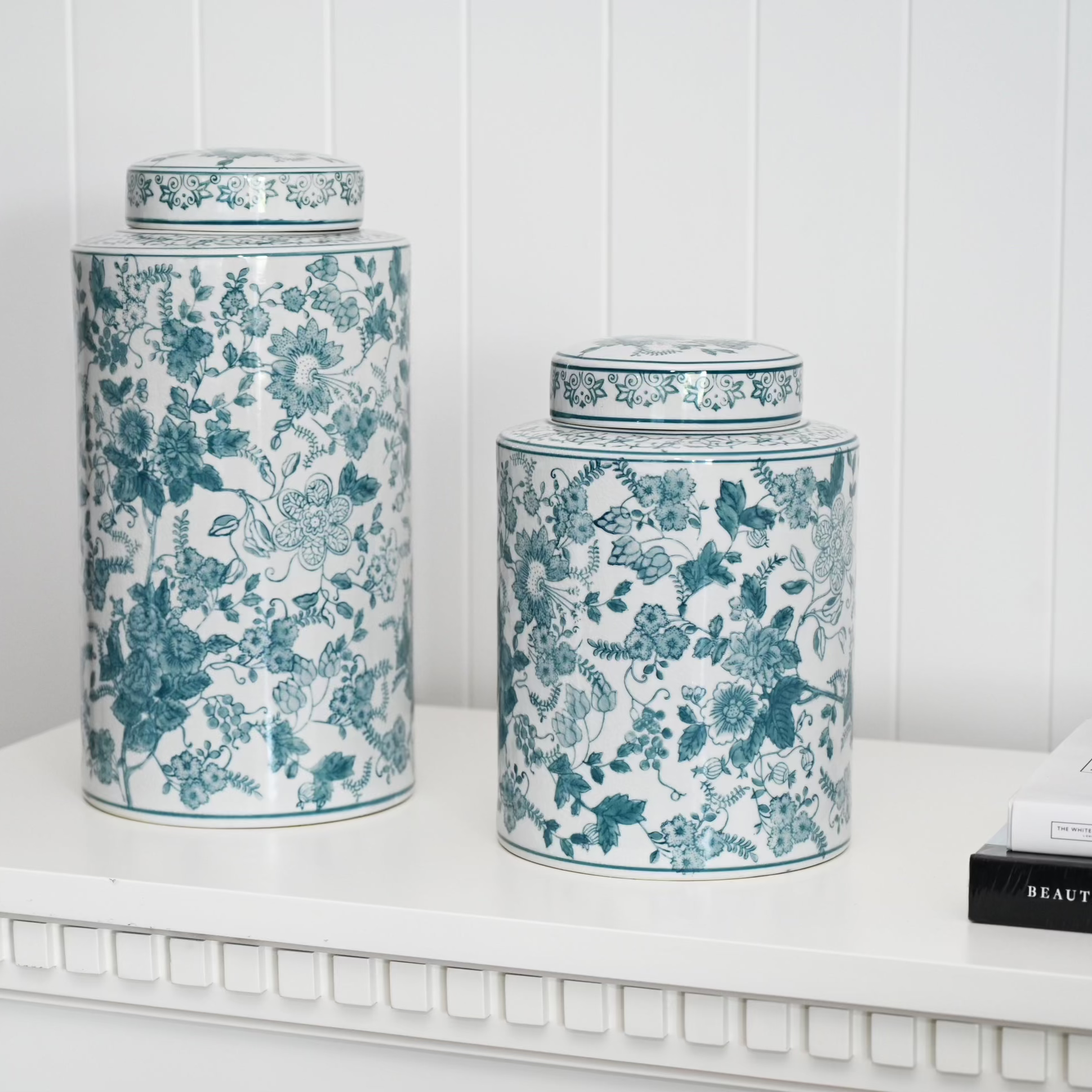 Soft Floral' Handpainted Jar - 3 sizes available