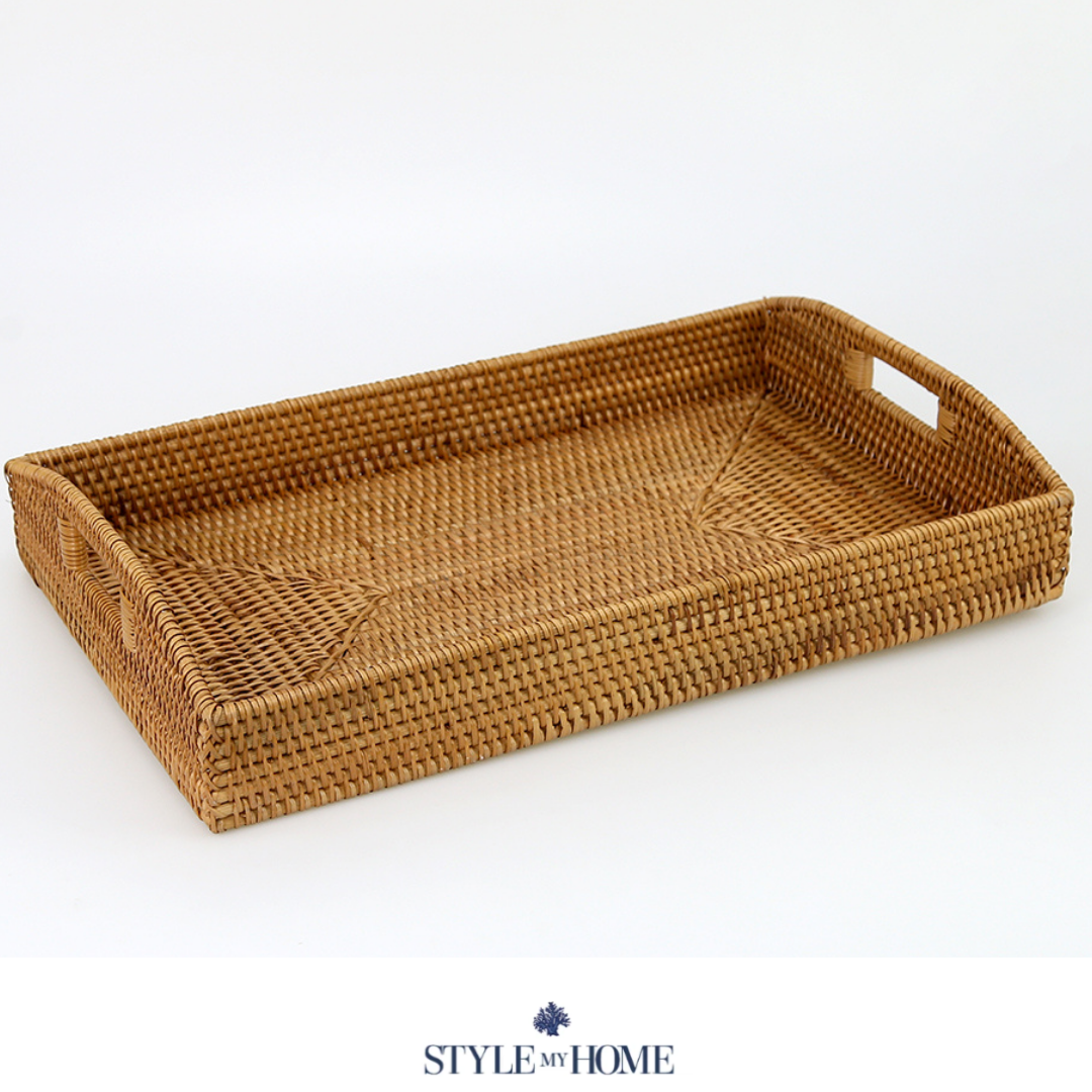 'Morning' Natural Rattan Tray Rectangle - 2 sizes-image-6