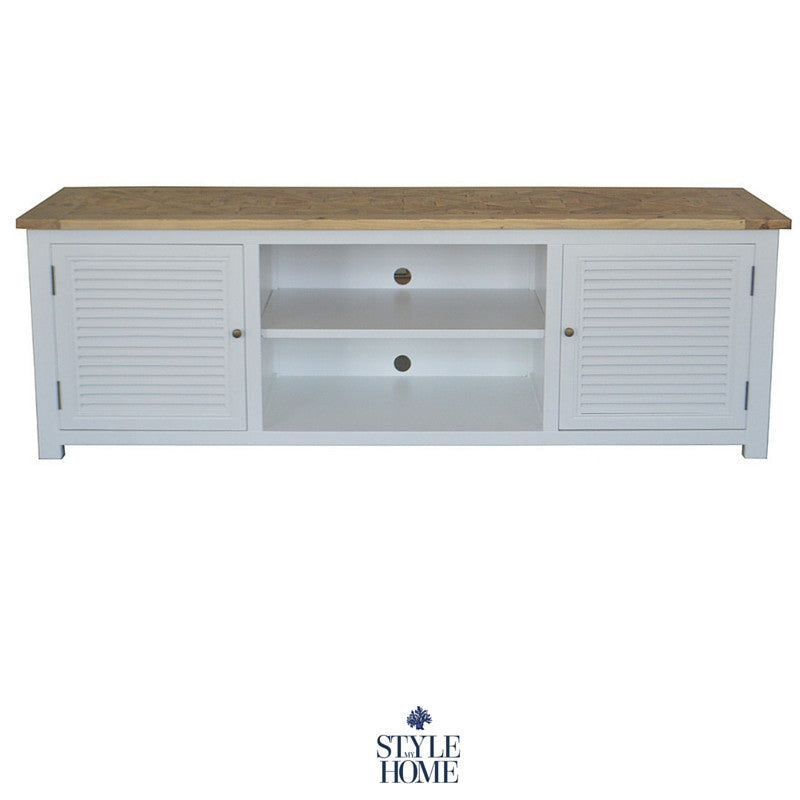 Palm Beach White And Recycled Timber Entertainment Unit Style