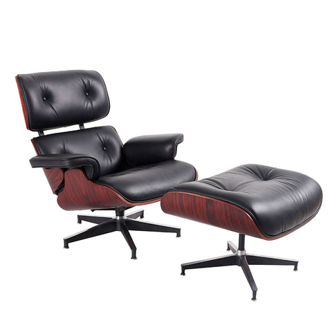 bijeenkomst Afgrond Vulkanisch Eames Style Black Leather with Rosewood Lounge Chair & Ottoman – Innist  Design