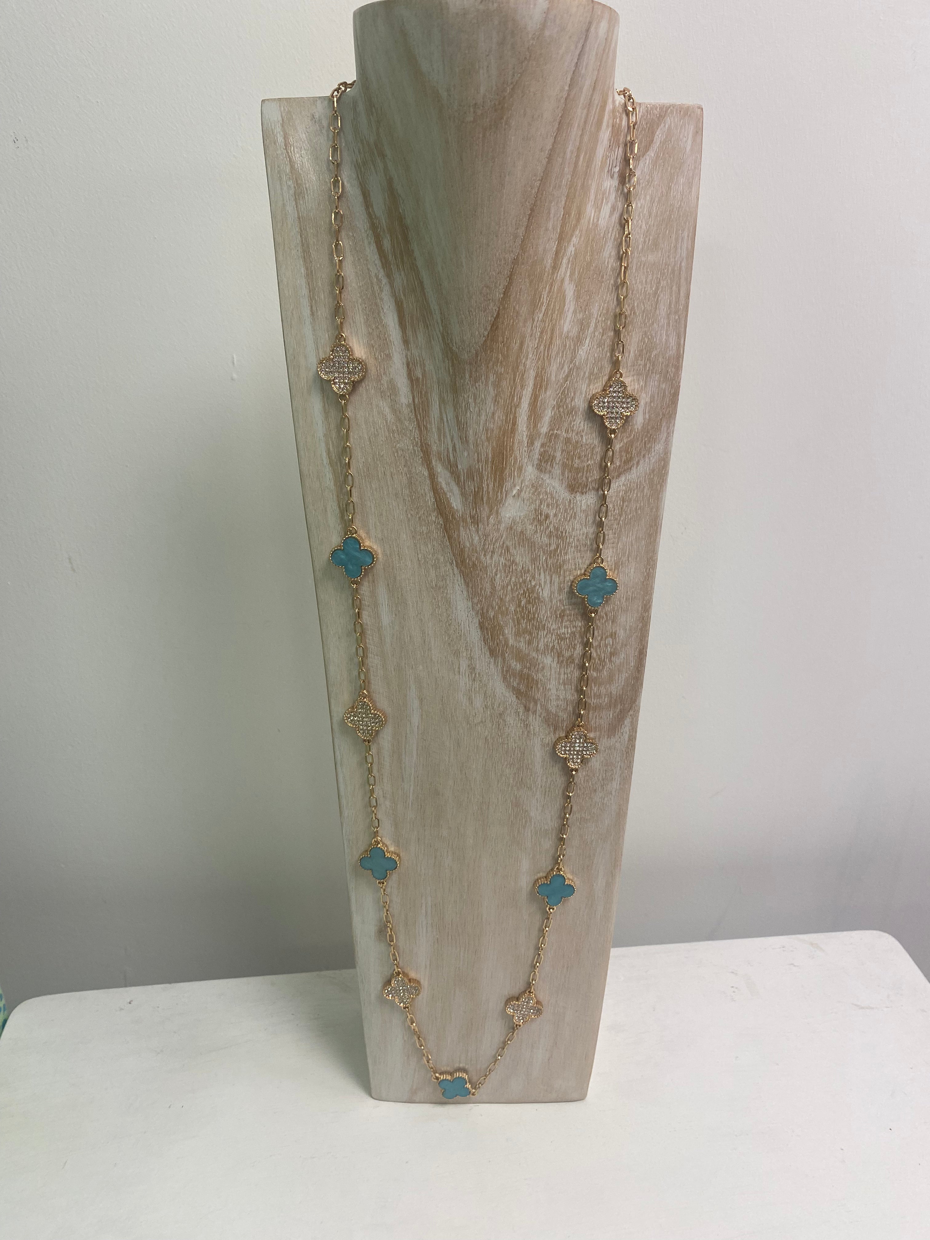 Envy Four Leaf Clover Long Necklace - Black – Simmi Woman