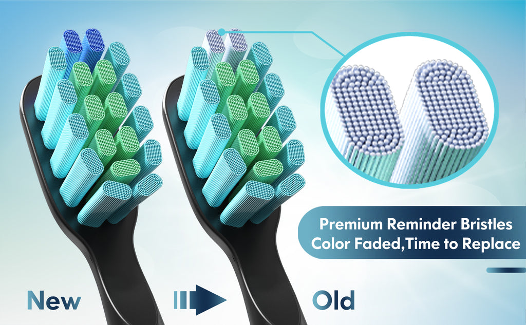 Dada-Tech use premium fade bristles, when the color faded into white the brush head should be replaced