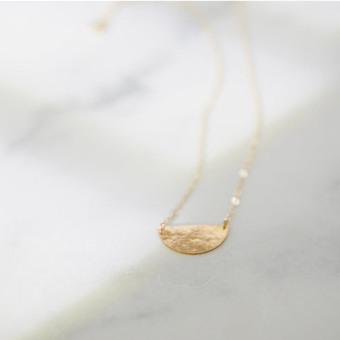 Half Moon Layering Necklace in Gold Fill 