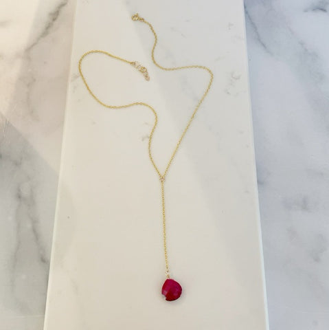 Ruby lariat Necklace 