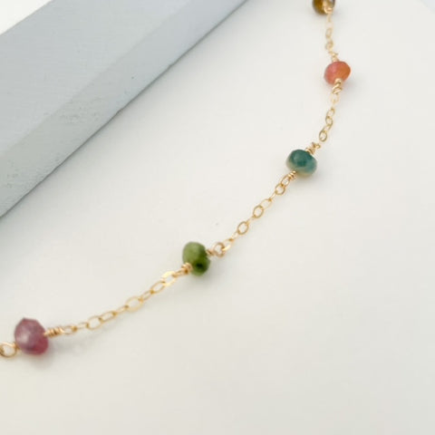 Watermelon Tourmaline Gemstone Necklace