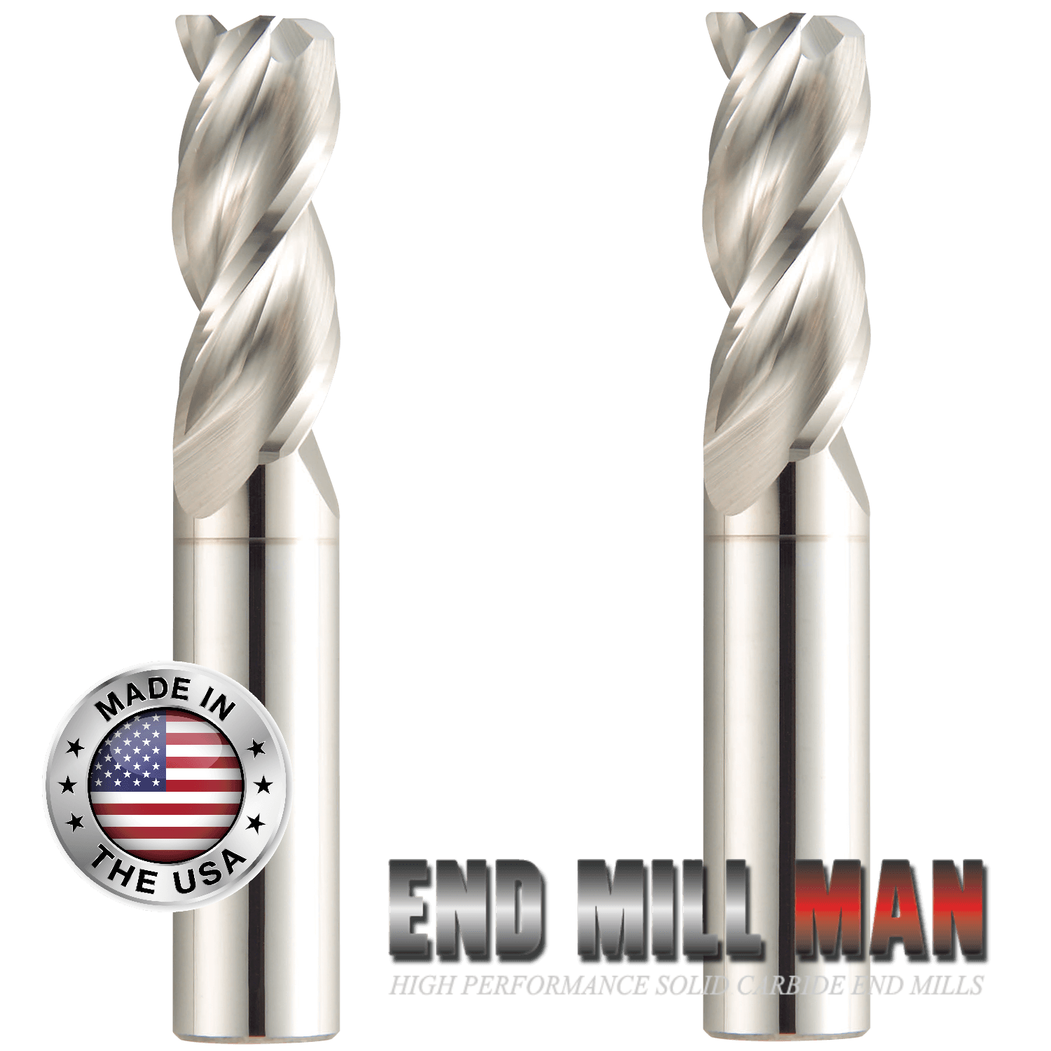 (2 Pack) 5/8" x 1-5/8" x 3-1/2" Aluminum HP Radius Carbide End Mills - The End Mill Store 