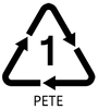 Recycling symbol 1 for PETE rigid plastics