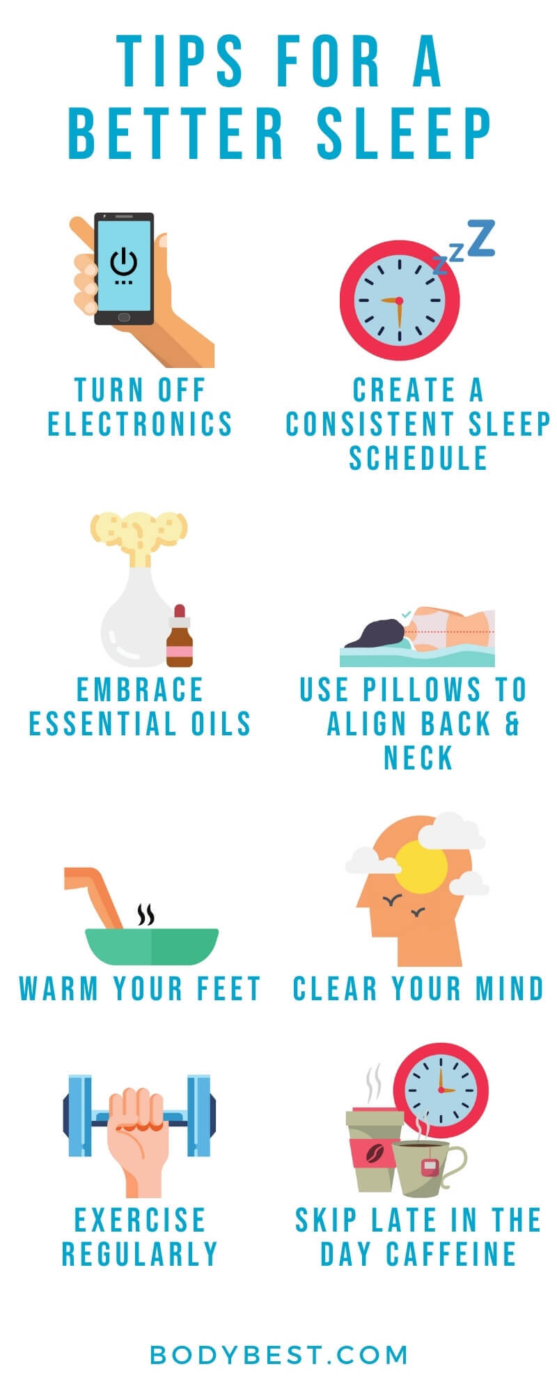 Tips for Better sleep Habits Graphic Info Card