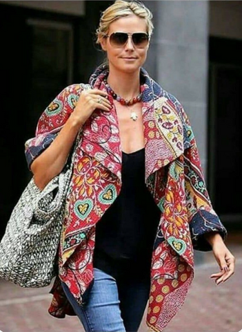 heidi klum con giacca quilted, paparazzi