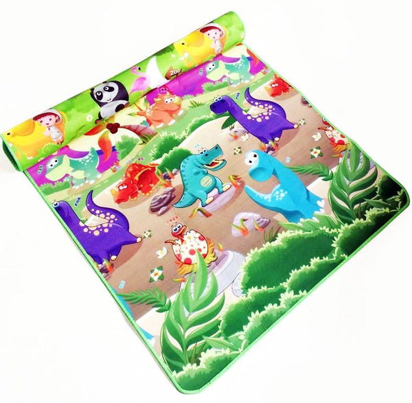 Tapis De Jeu Double Face En Mousse Eva Pour Bebe Dinosaure Petit Enfant