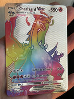 Spanish Version New Pokemon Metal Cards Vstar Vmax V GX Shiny Gold Metal Card Game Tag Team Fighting Child Christmas Gift.