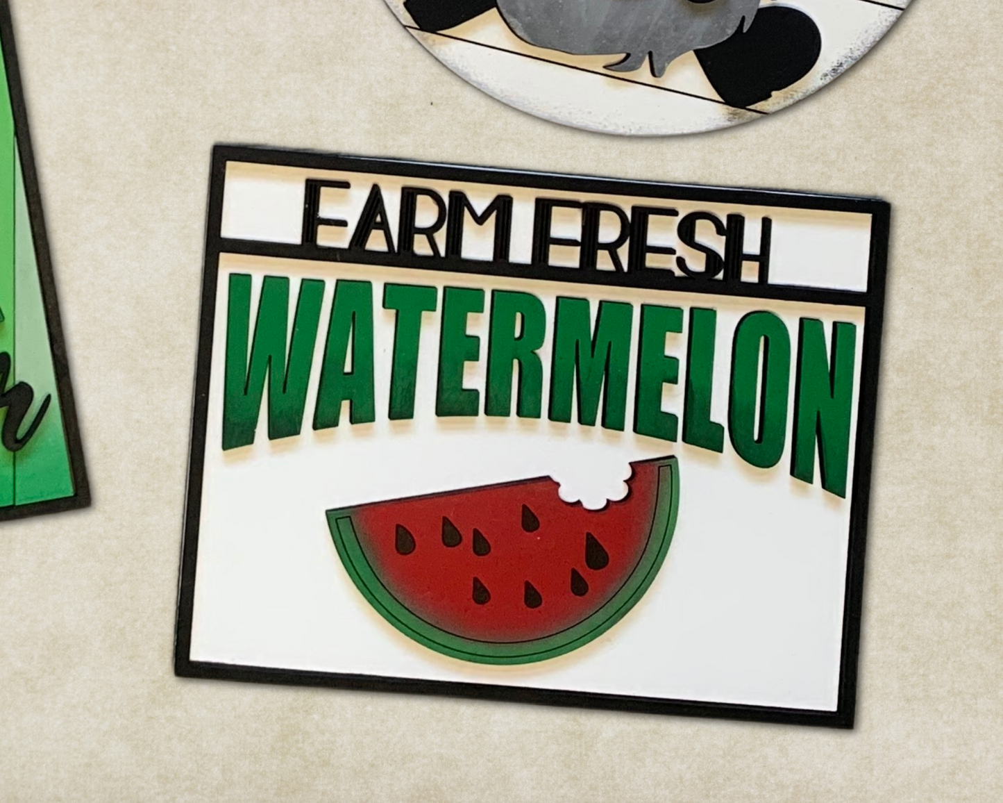 Watermelon Gnome Summer Tiered Tray Decor Set