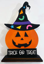Load image into Gallery viewer, Pumpkin Shelf Sitter Sign| Halloween Sign
