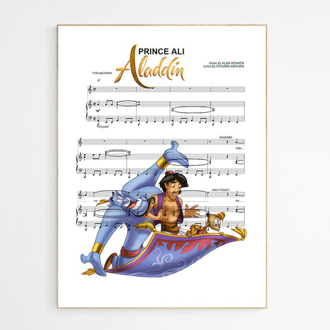 DISNEY ALADDIN POSTER · A4 (210x297mm) or A3 (297x420) Printed on single side with lovely vibrant colours used. · Top quality 200gsm Gloss Card supplied from