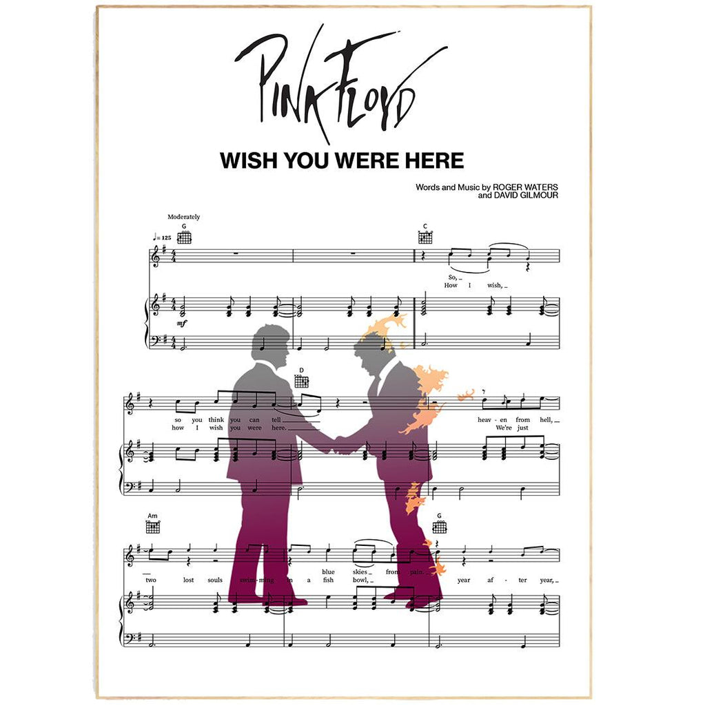 Pink Floyd Wish You Were Here Print 9 Favourite Song Poster 98types
