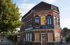 Boarded up French Hotel