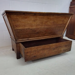 French antique baking chest with lid and drawer