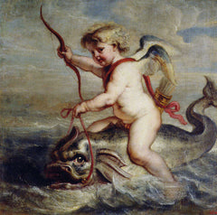 Cupid Riding a dolphin Rubens