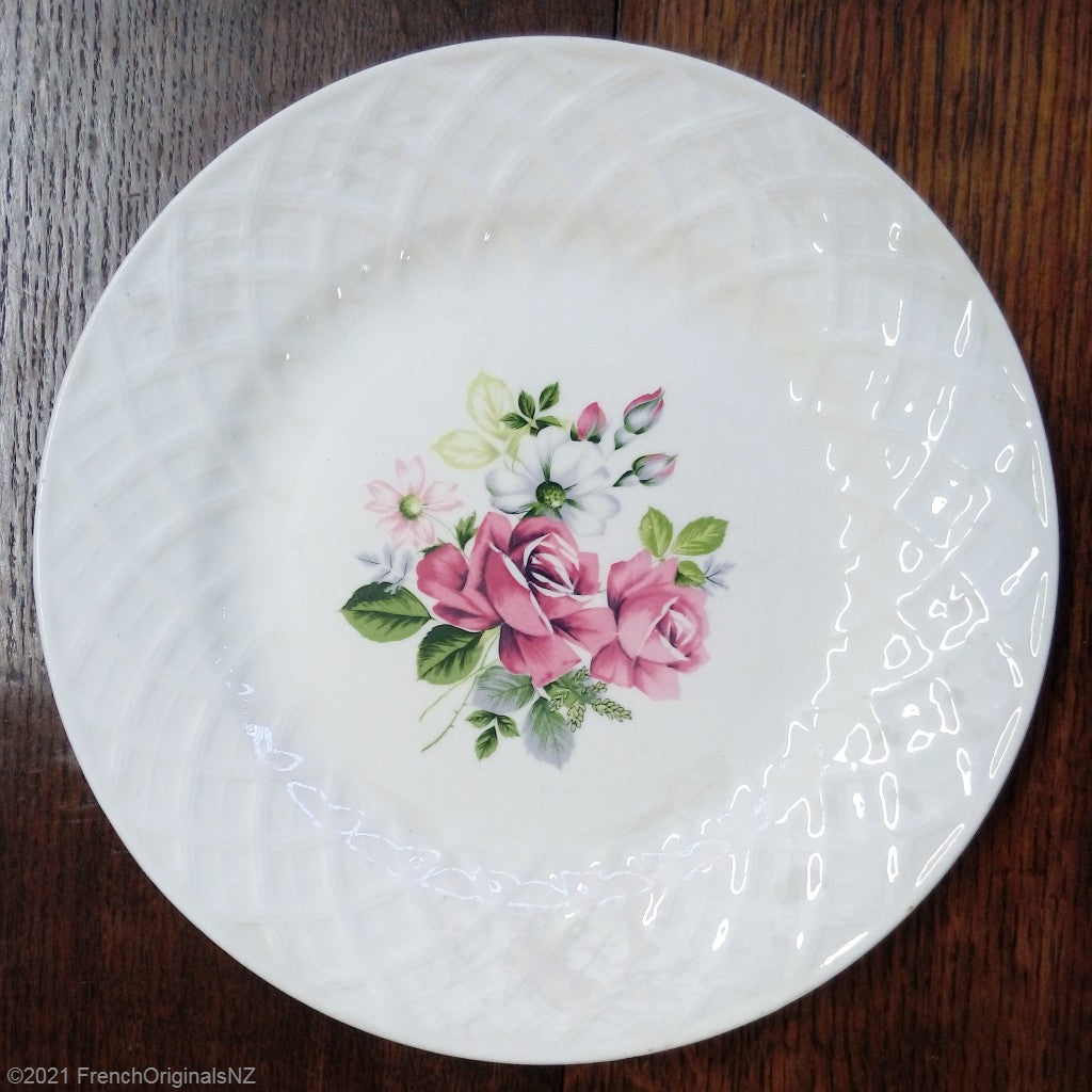 Hollow Plates With Soup With Roses Sarreguemines Boho Old French