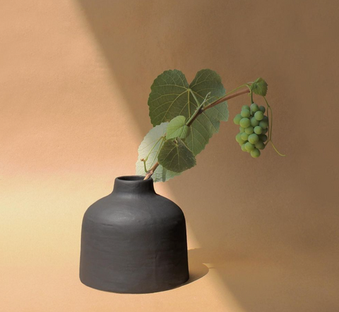 Minimal black vase for home decor