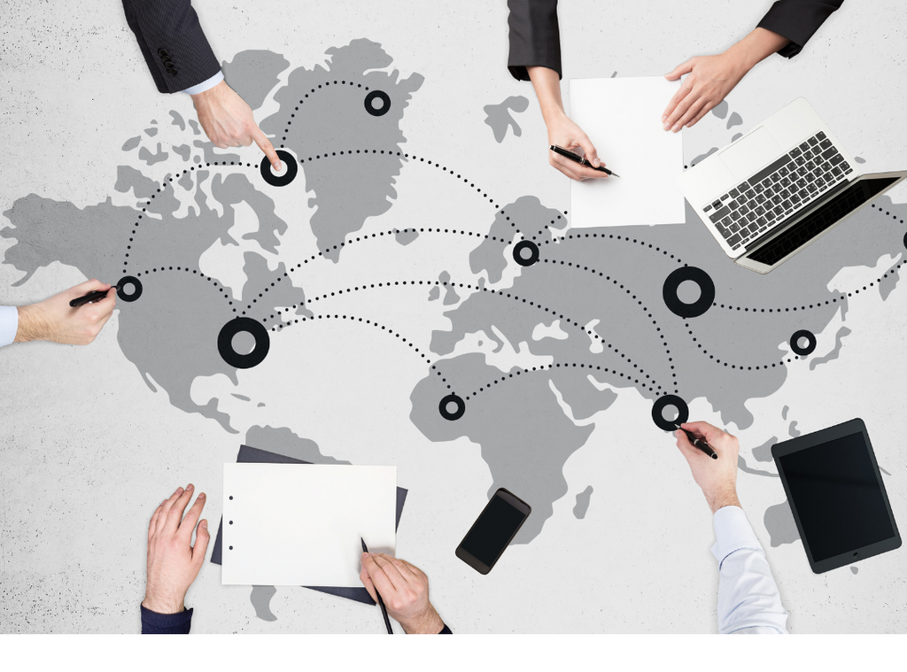 world map showing global trading