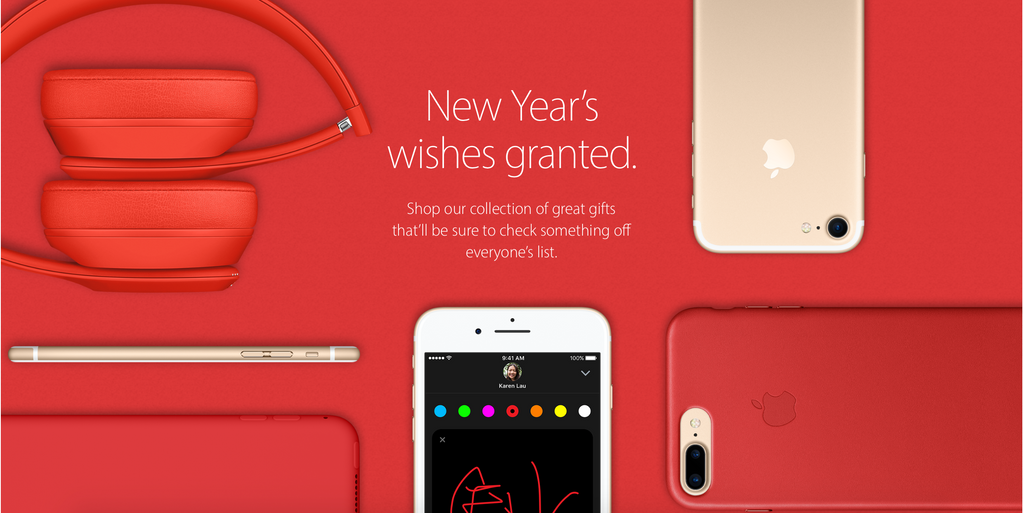 Apple iphone Chinese New Year campaign ad showing red products