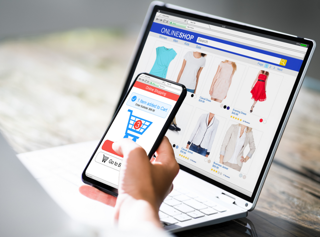 Fashion store on desktop and mobile view