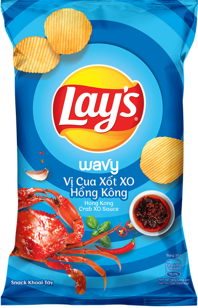 Paquete crujiente con sabor a cangrejo de Hong Kong de Lay's procedente de Vietnam