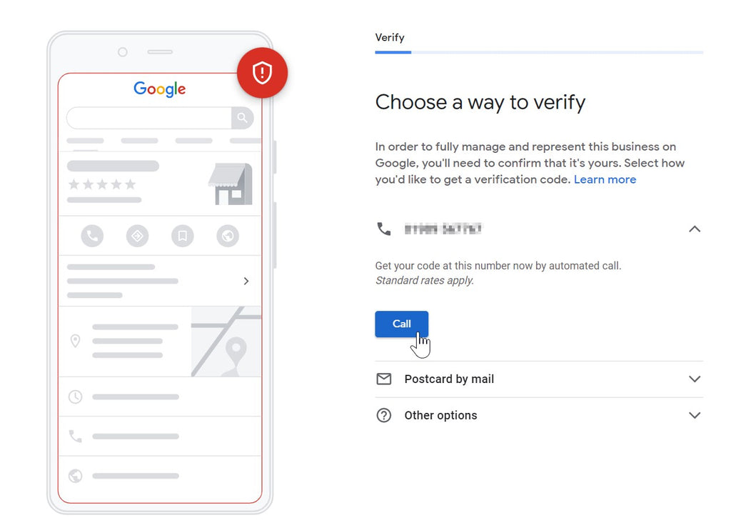 Google telephone verification 