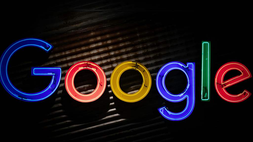 Google logo in neon