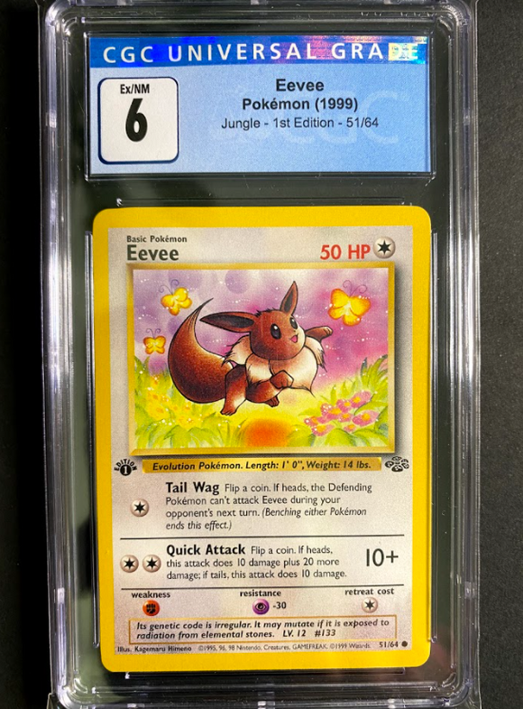 51/64 Eevee 1st Edition Pokémon Card Jungle NM/M 
