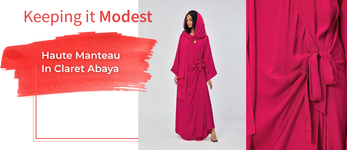 Red Claret Haute Manteau Abaya