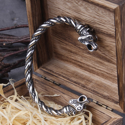 Silver Runic Viking Bracelet / Arm Ring - Viking Jewelry