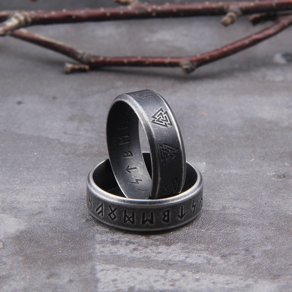 Valknut 2 Rune Rings - Norse Rings - Viking Rings - Viking Wedding