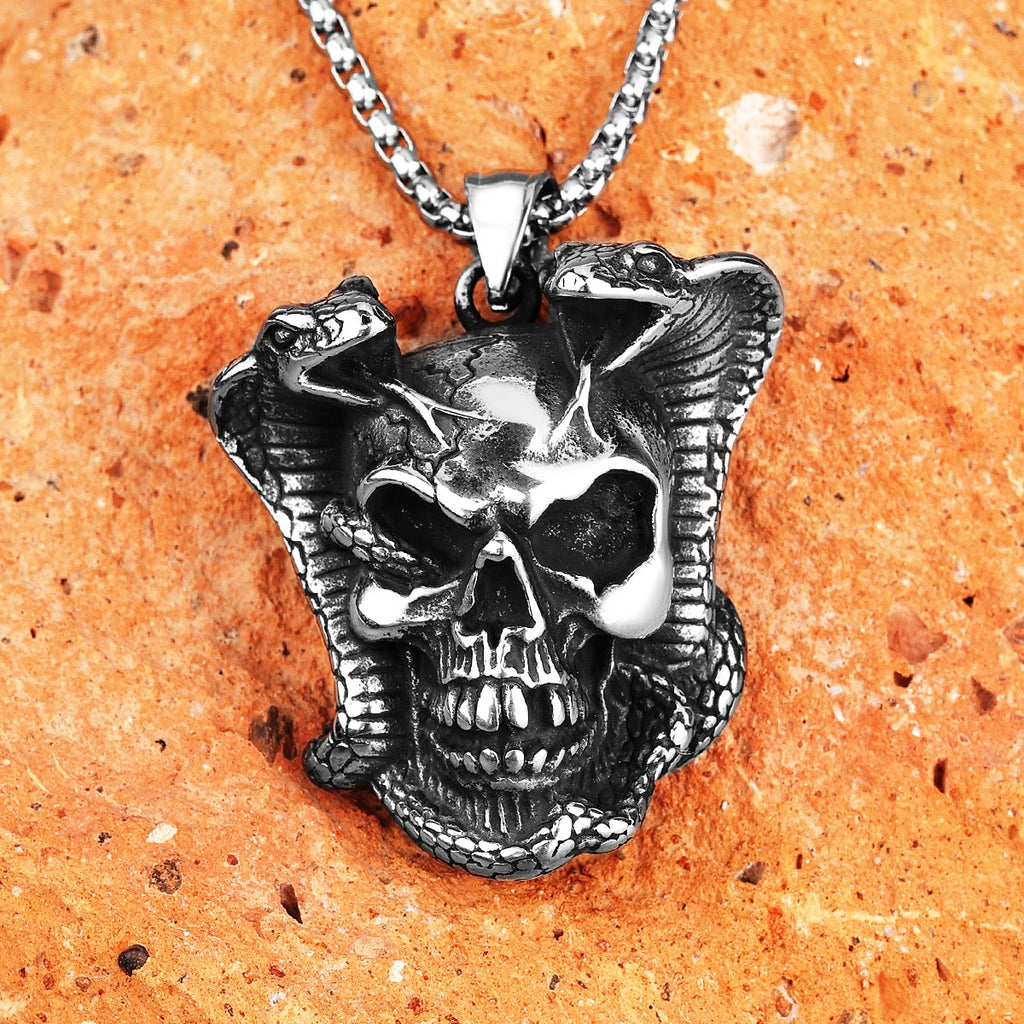 Goth Viper Skull Necklace - Viking Necklace - Viking Jewelry ...