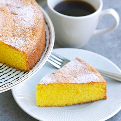 saffron advent cake on a plate