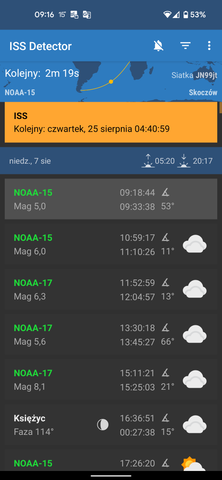 ISS Detector aplikacja RTL-SDR Noaa