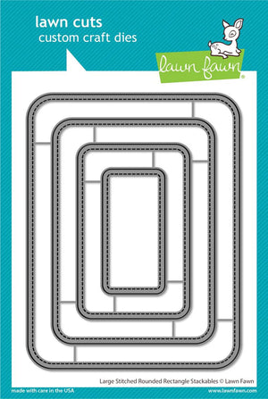 Dies: Lawn Fawn-Large Stitched Rounded Rectangle Stackables - Purple Pinky Promises 