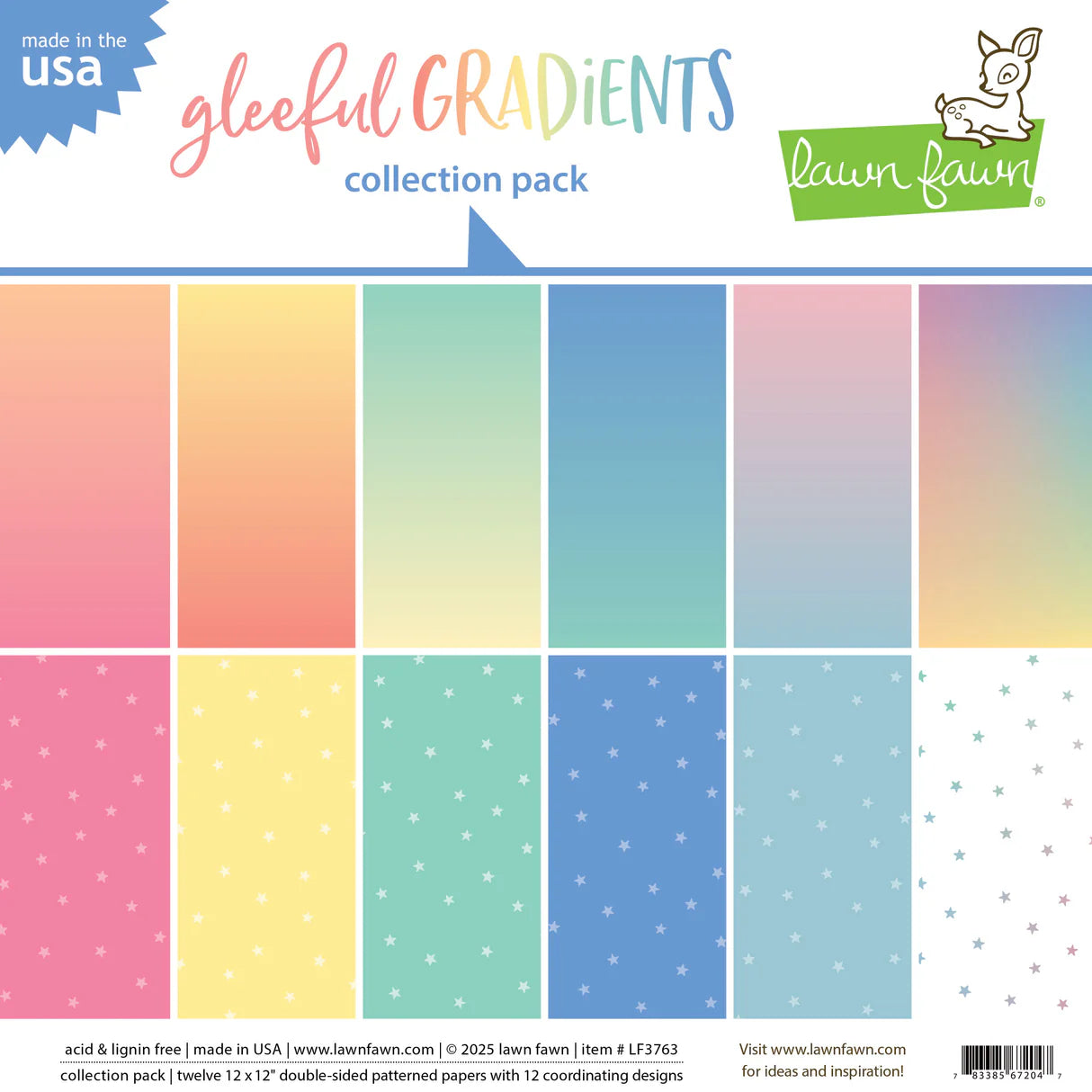 12x12 Paper: Lawn Fawn-Gleeful Gradients Collection Pack