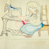 Sewing Girl Needlepoint Canvas