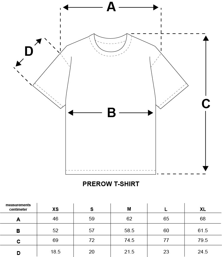 Prerow T-Shirt Sizechart Sizeguide