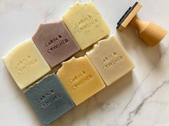 Six bars of soap by Cabin and Cowshed with a soap stamp 