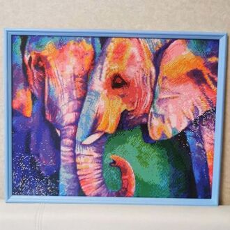 5D DIAMOND PAINTING NEON ELEFANT KUNDENBILD