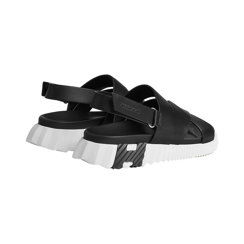 Hermes Electric Sandals Calfskin Rubber Black | Voila.id