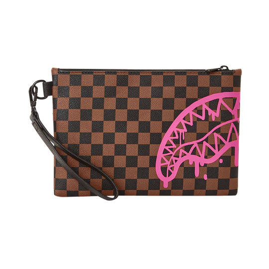 Sprayground Pink Drip Brown Check Savage Backpack