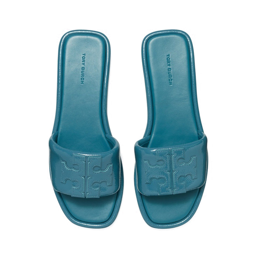 Tory Burch Double T Sport Slide Brisk Blue 