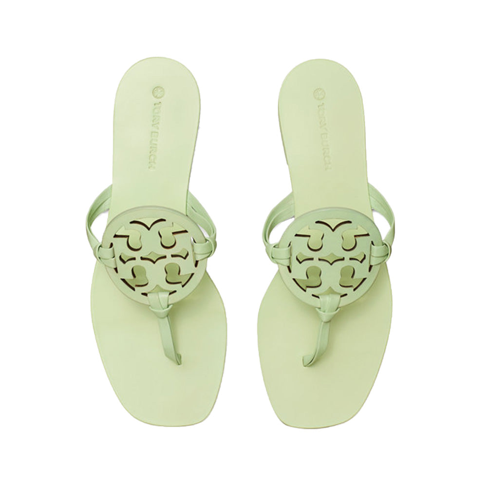 Tory Burch Miller Square Toe Sandals Flat Meadow Mist 