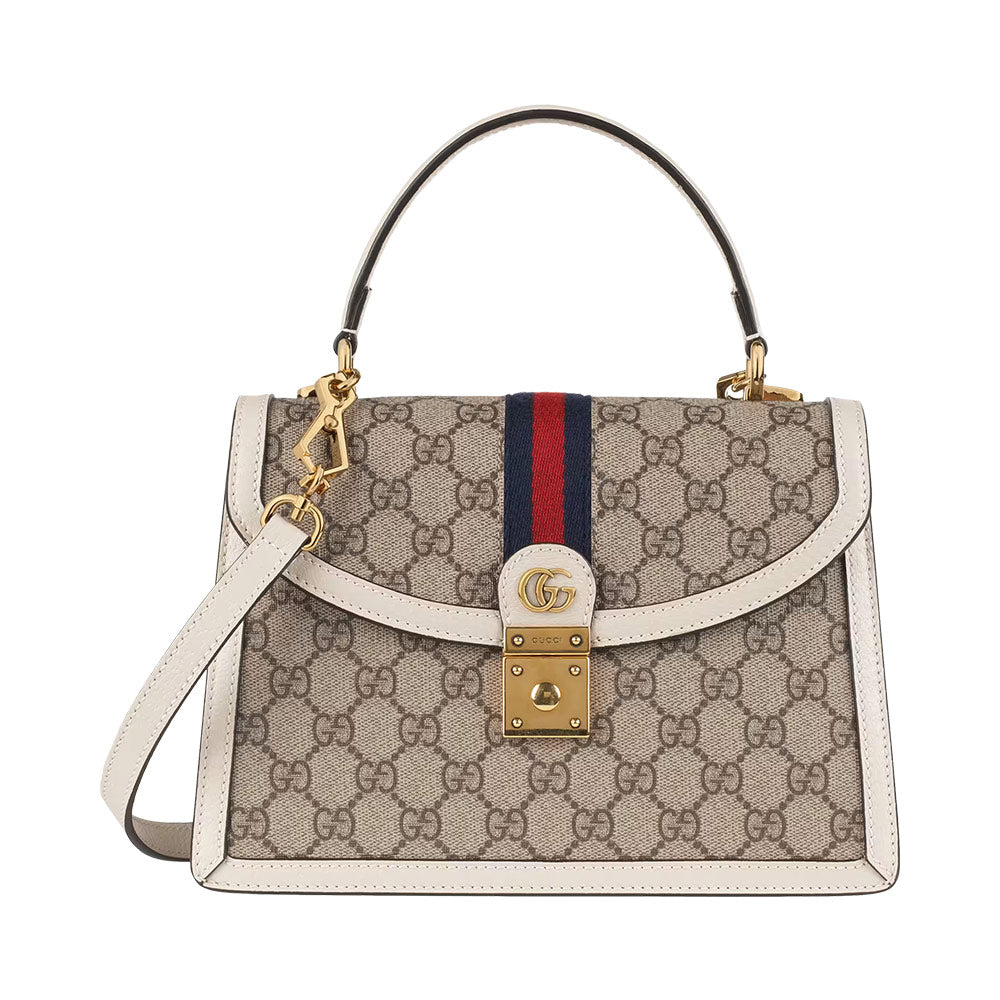 gucci top handle bag white