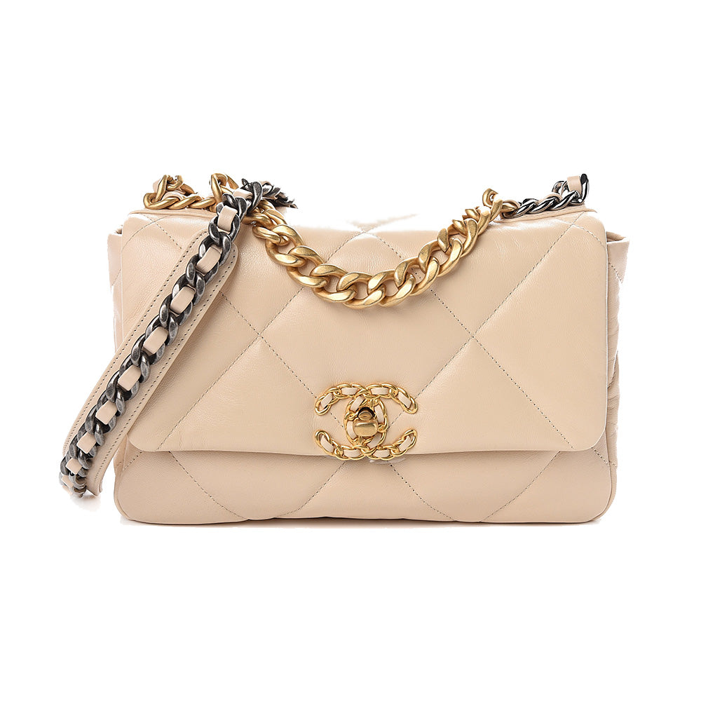 Chanel C 19 Handbag Beige 