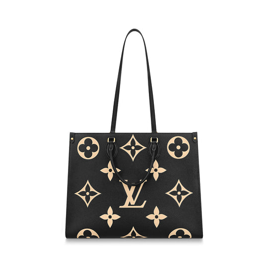 Black and Orange Jungle Giant Monogram OnTheGo Tote GM, 2019